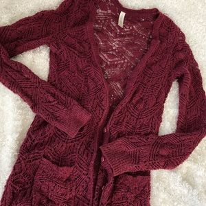 Long sleeve textured cardigan